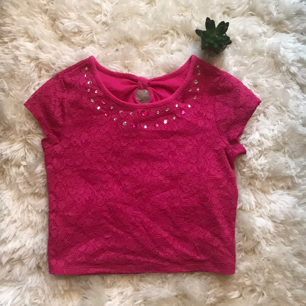 Justice pink Girls top with sequence